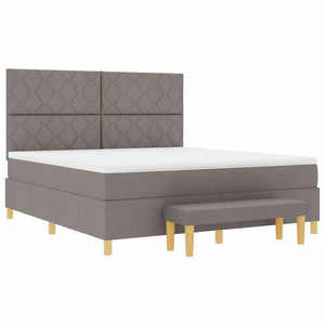 Κρεβάτι με ελατήρια με κεφαλάρι Taupe 180 x 200 cm ύφασμα