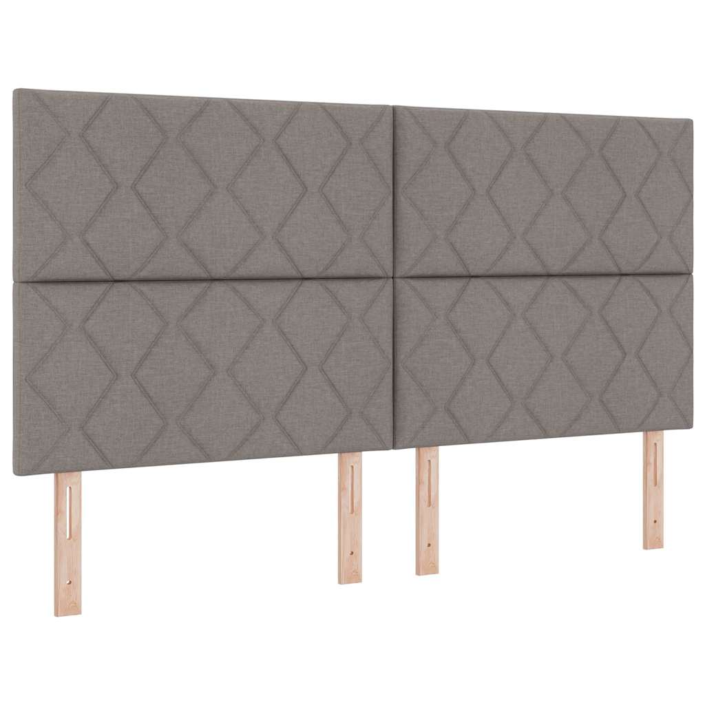 Κρεβάτι με ελατήρια με κεφαλάρι Taupe 180 x 200 cm ύφασμα