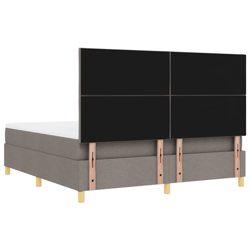 Κρεβάτι με ελατήρια με κεφαλάρι Taupe 180 x 200 cm ύφασμα