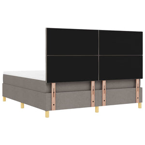 Κρεβάτι με ελατήρια με κεφαλάρι Taupe 180 x 200 cm ύφασμα