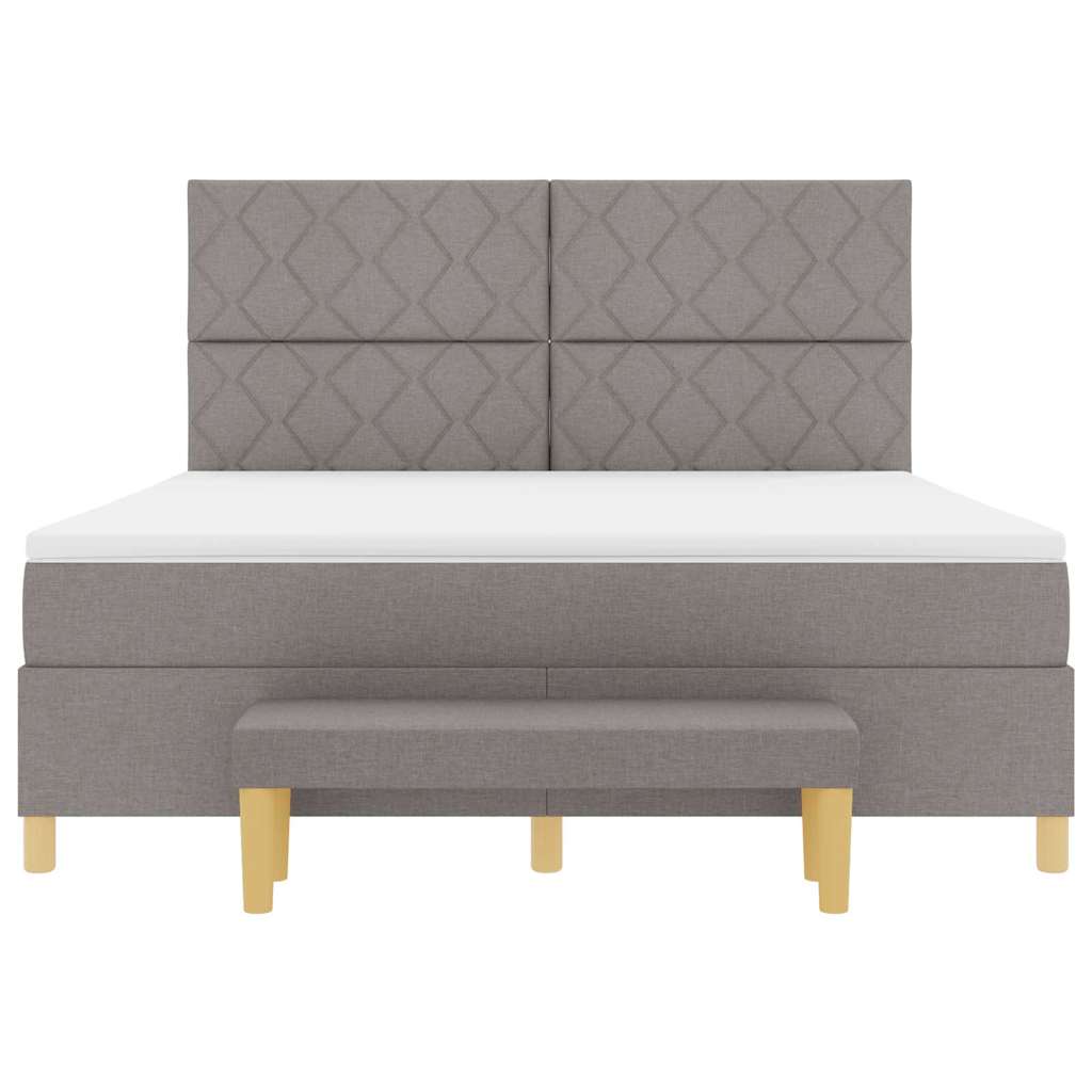Κρεβάτι με ελατήρια με κεφαλάρι Taupe 180 x 200 cm ύφασμα
