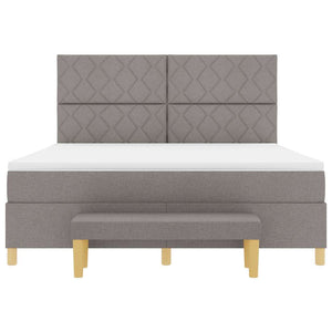 Κρεβάτι με ελατήρια με κεφαλάρι Taupe 180 x 200 cm ύφασμα
