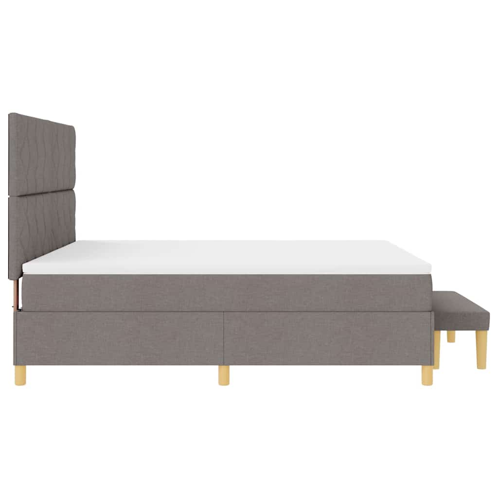Κρεβάτι με ελατήρια με κεφαλάρι Taupe 180 x 200 cm ύφασμα