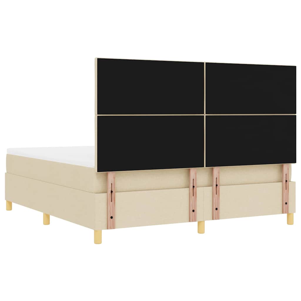 Κρεβάτι με ελατήρια με μαξιλάρι Κρεμ 200 x 180 cm ύφασμα - Pakobazaar