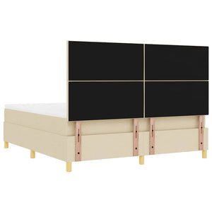 Κρεβάτι με ελατήρια με μαξιλάρι Κρεμ 200 x 180 cm ύφασμα - Pakobazaar