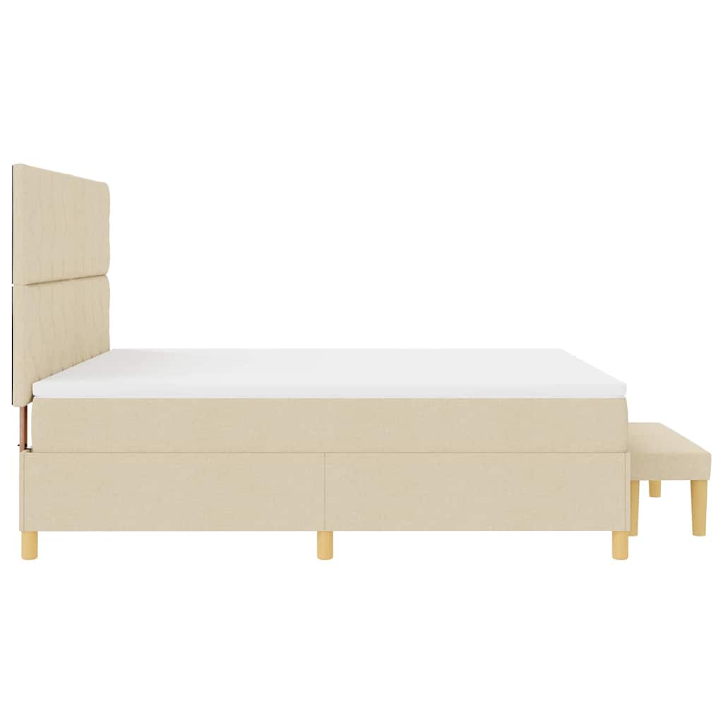 Κρεβάτι με ελατήρια με μαξιλάρι Κρεμ 200 x 180 cm ύφασμα - Pakobazaar
