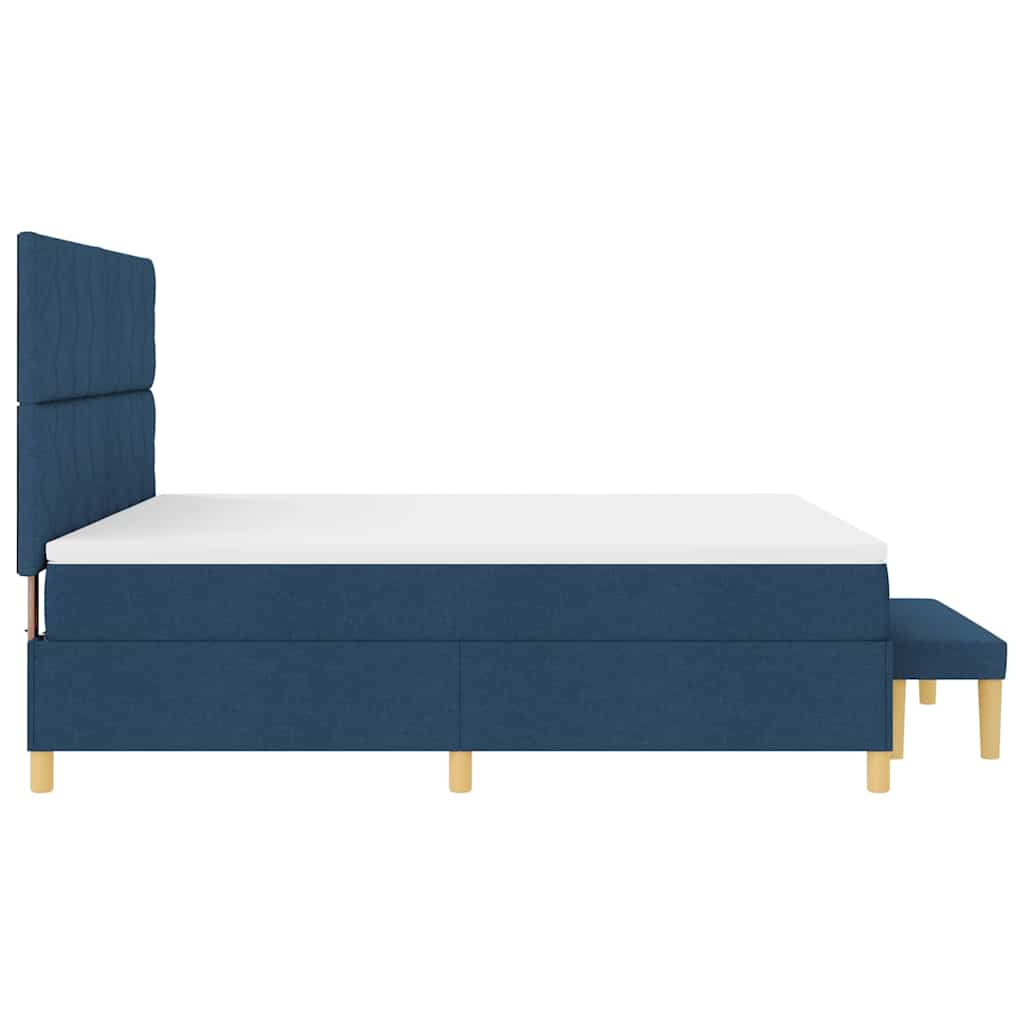 Κρεβάτι με ελατήρια με κεφαλάρι Μπλε 200 x 180 cm ύφασμα