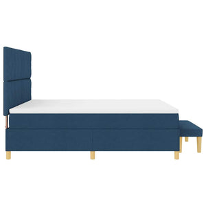 Κρεβάτι με ελατήρια με κεφαλάρι Μπλε 200 x 180 cm ύφασμα