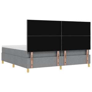 Κρεβάτι με ελατήρια Ανοιχτό γκρι 200 x 200 cm ύφασμα