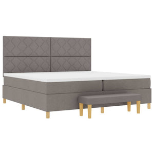 Κρεβάτι με ελατήρια με μαξιλάρι Taupe 200 x 200 cm ύφασμα - Pakobazaar