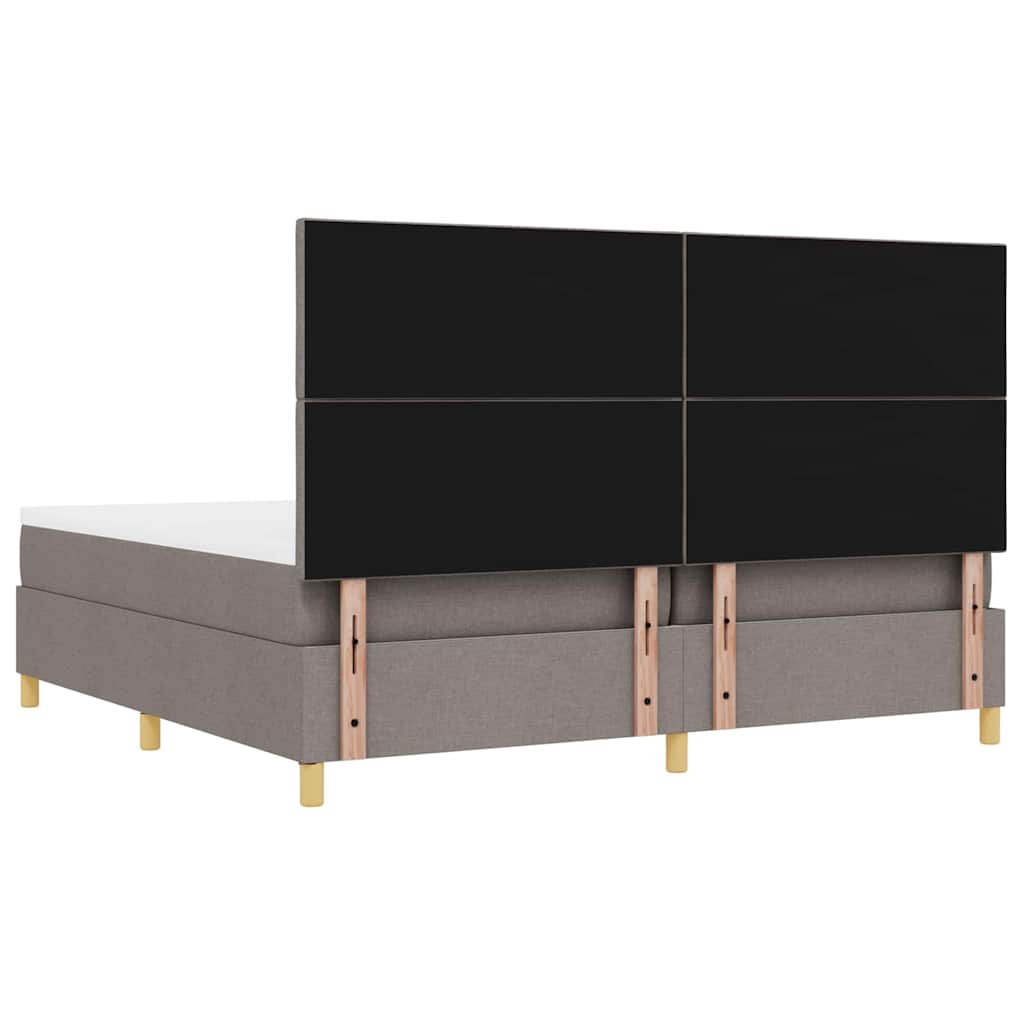 Κρεβάτι με ελατήρια με μαξιλάρι Taupe 200 x 200 cm ύφασμα - Pakobazaar