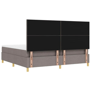 Κρεβάτι με ελατήρια με μαξιλάρι Taupe 200 x 200 cm ύφασμα - Pakobazaar