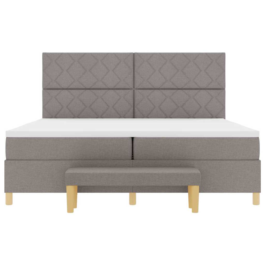 Κρεβάτι με ελατήρια με μαξιλάρι Taupe 200 x 200 cm ύφασμα - Pakobazaar