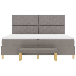 Κρεβάτι με ελατήρια με μαξιλάρι Taupe 200 x 200 cm ύφασμα - Pakobazaar