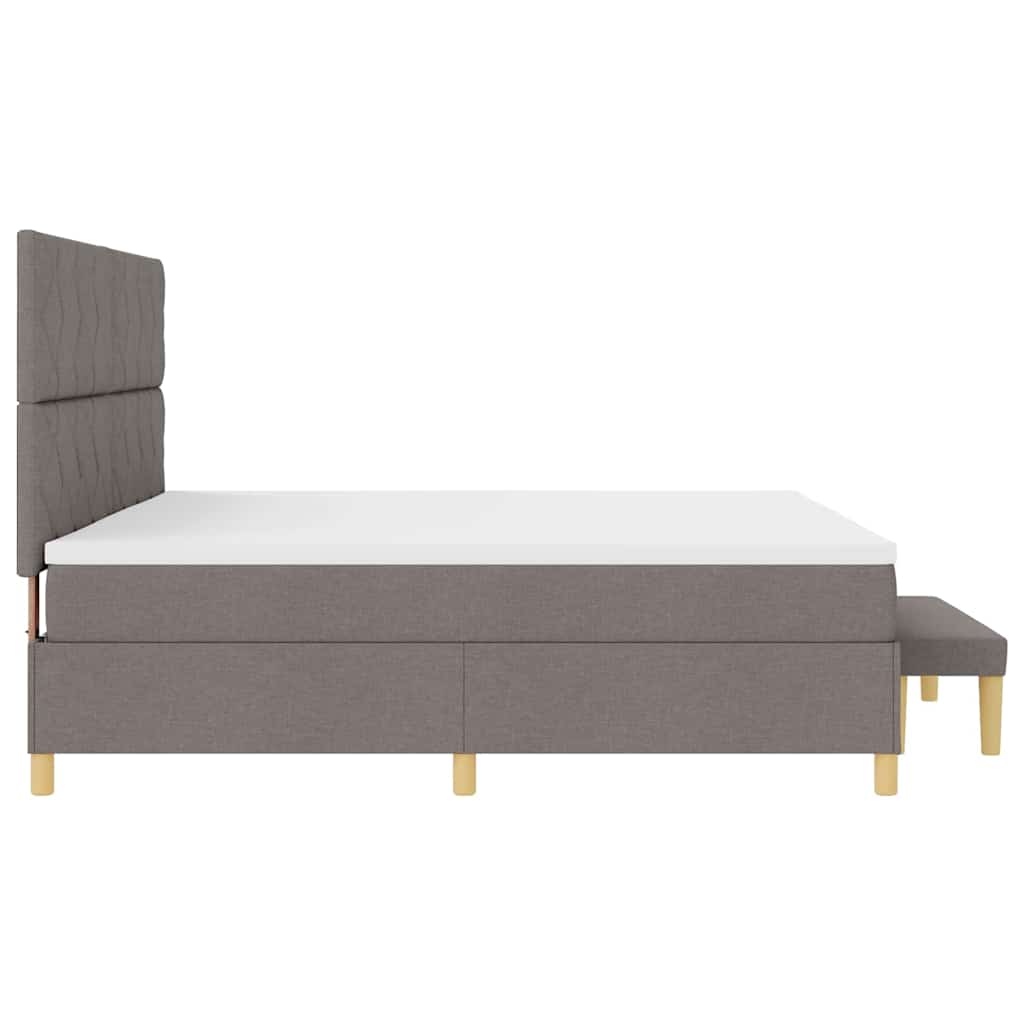 Κρεβάτι με ελατήρια με μαξιλάρι Taupe 200 x 200 cm ύφασμα - Pakobazaar