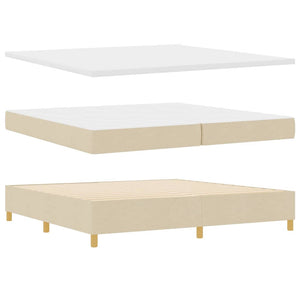 Κρεβάτι με ελατήρια με κεφαλάρι Κρεμ 200 x 200 cm ύφασμα - Pakobazaar