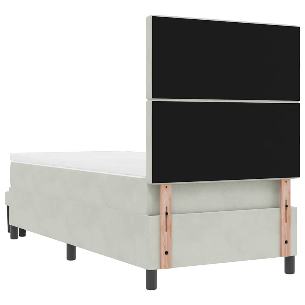 Κρεβάτι με ελατήρια Ανοιχτό γκρι 190 x 90 cm Βελούδο - Pakobazaar