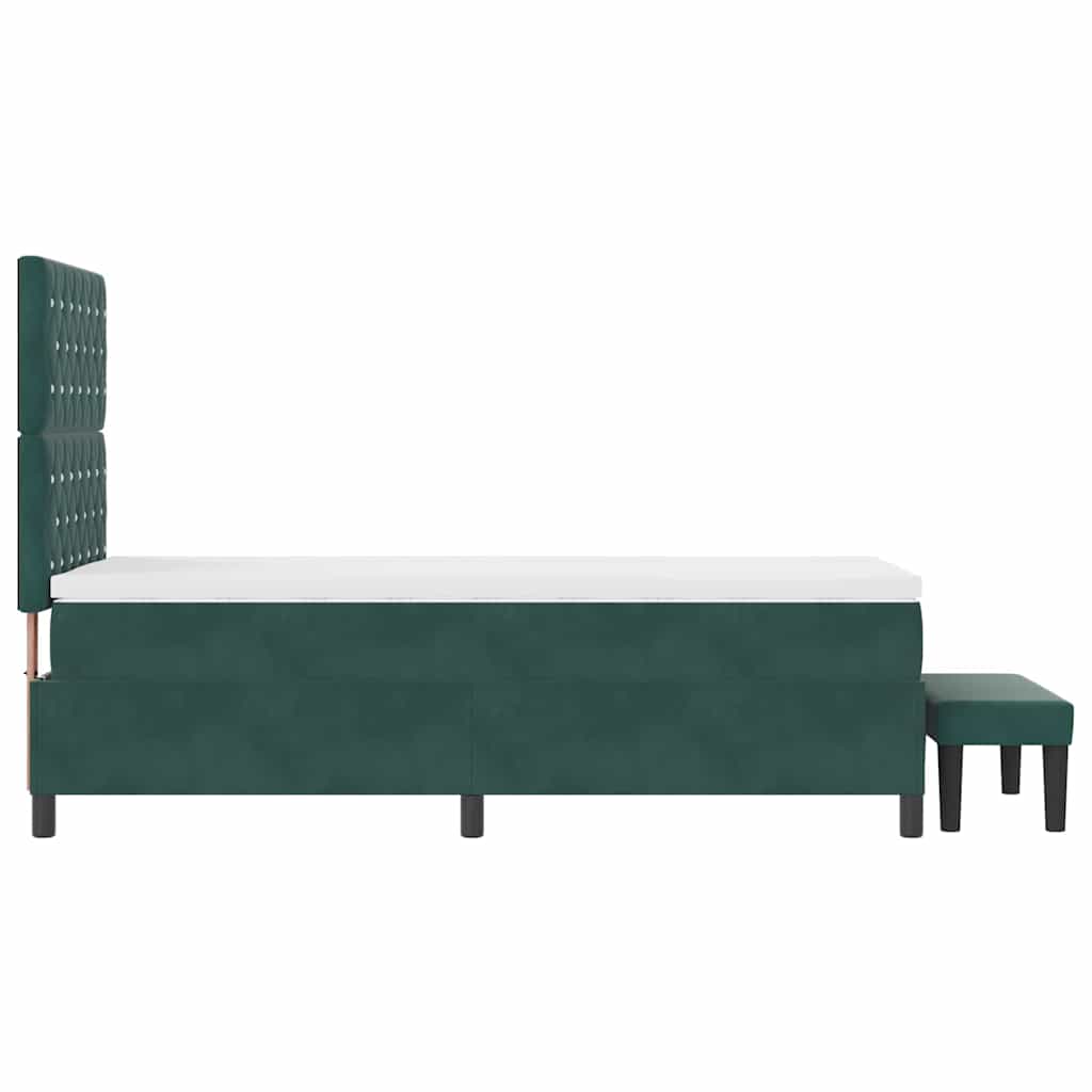 Κρεβάτι με ελατήρια Σκούρο Πράσινο 190 x 90 cm Βελούδο - Pakobazaar