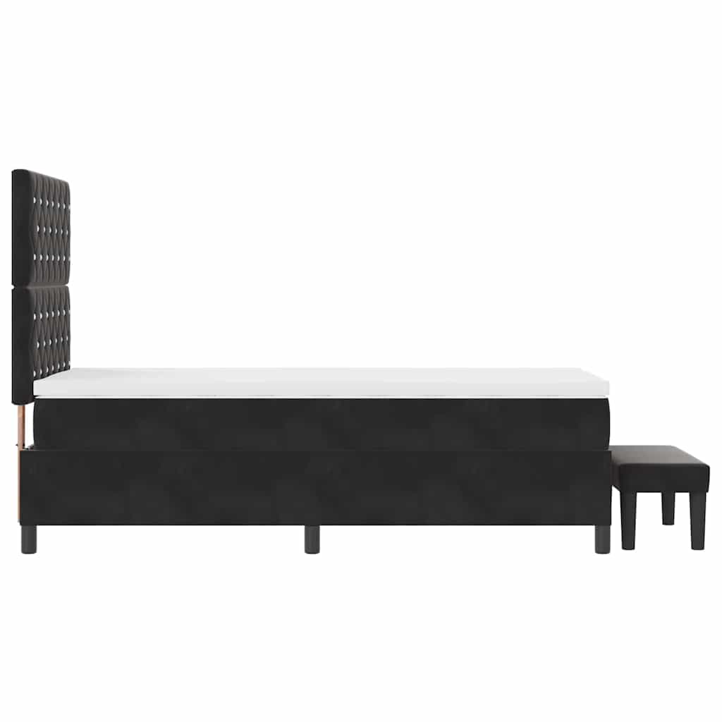 Κρεβάτι με ελατήρια με μαξιλάρι Μαύρο 200 x 100 cm Βελούδο