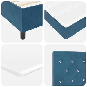 Κρεβάτι με ελατήρια Σκούρο Μπλε 200 x 120 εκατοστά Βελούδο - Pakobazaar