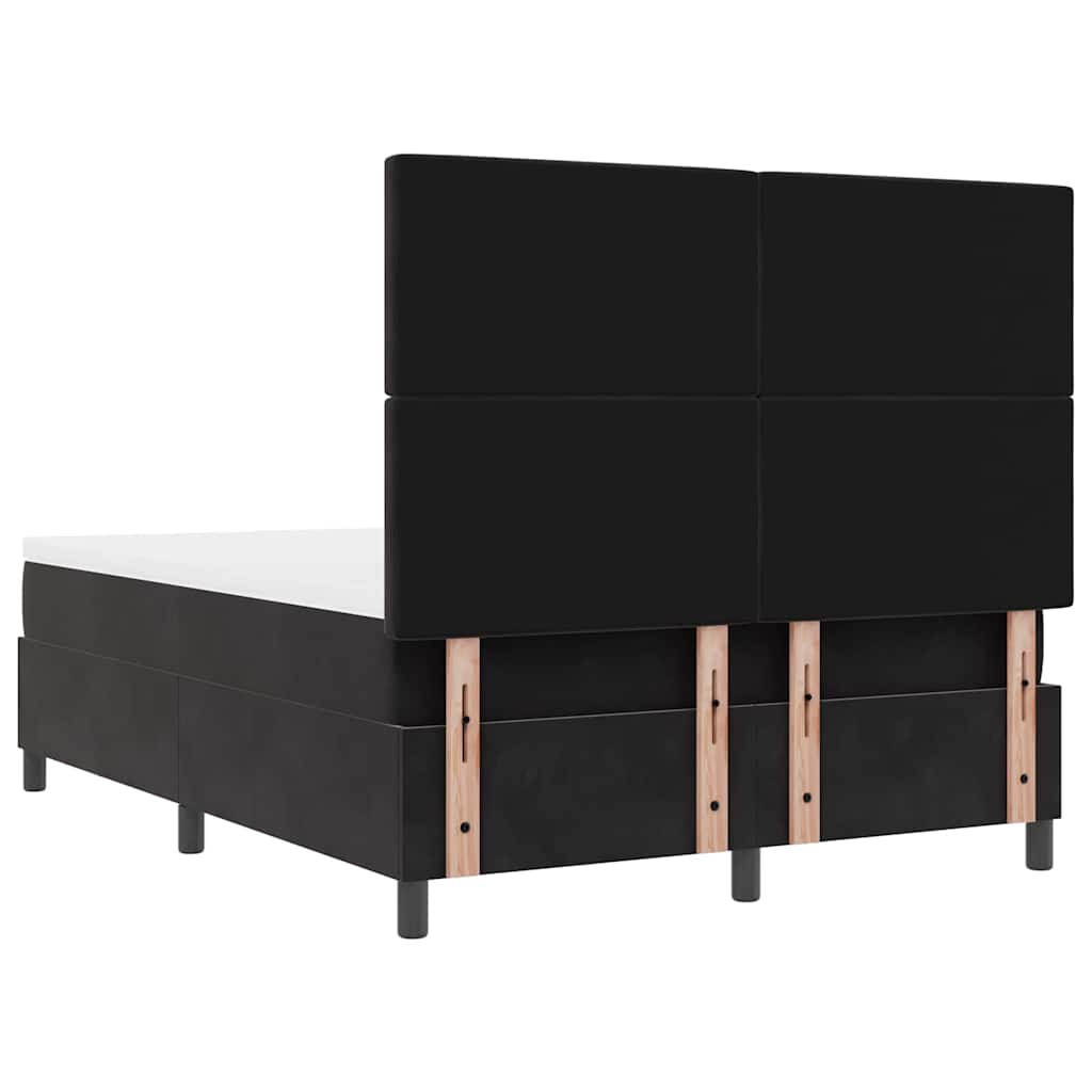 Κρεβάτι με ελατήρια με κεφαλάρι Μαύρο 200 x 140 cm Βελούδο