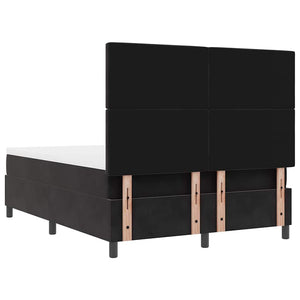 Κρεβάτι με ελατήρια με κεφαλάρι Μαύρο 200 x 140 cm Βελούδο