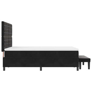Κρεβάτι με ελατήρια με κεφαλάρι Μαύρο 200 x 140 cm Βελούδο
