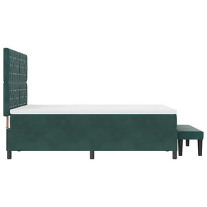 Κρεβάτι με ελατήρια Σκούρο πράσινο 200 x 140 cm Βελούδο - Pakobazaar