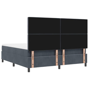 Κρεβάτι με ελατήρια Σκούρο Γκρι 200 x 180 cm Βελούδο - Pakobazaar