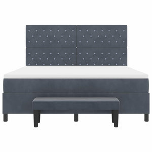 Κρεβάτι με ελατήρια Σκούρο Γκρι 200 x 180 cm Βελούδο - Pakobazaar