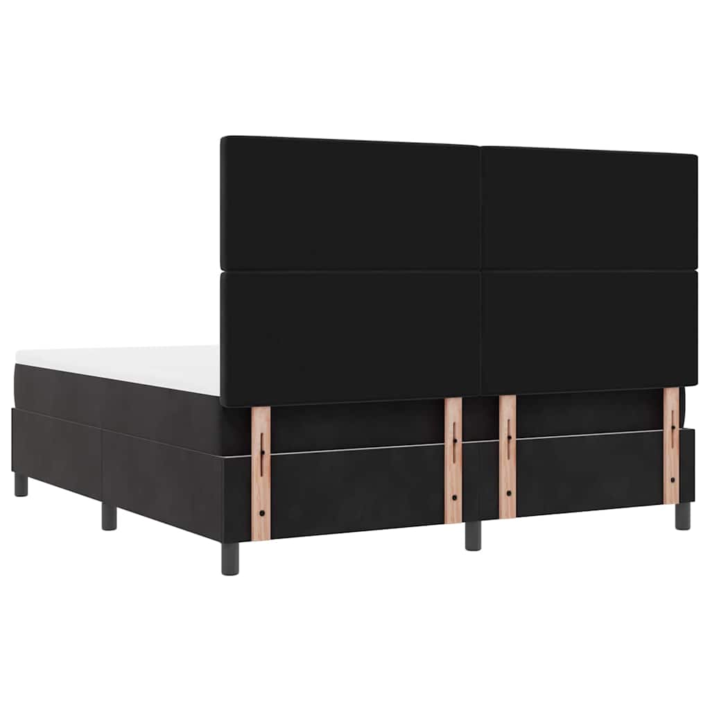 Κρεβάτι με ελατήρια με κεφαλάρι Μαύρο 200 x 180 cm Βελούδο - Pakobazaar