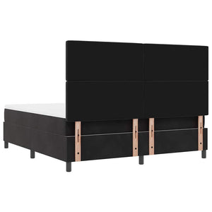 Κρεβάτι με ελατήρια με κεφαλάρι Μαύρο 200 x 180 cm Βελούδο - Pakobazaar