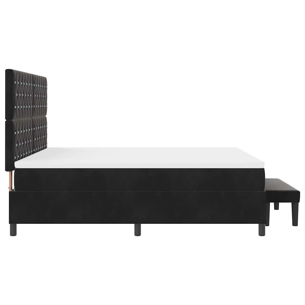 Κρεβάτι με ελατήρια με κεφαλάρι Μαύρο 200 x 180 cm Βελούδο - Pakobazaar