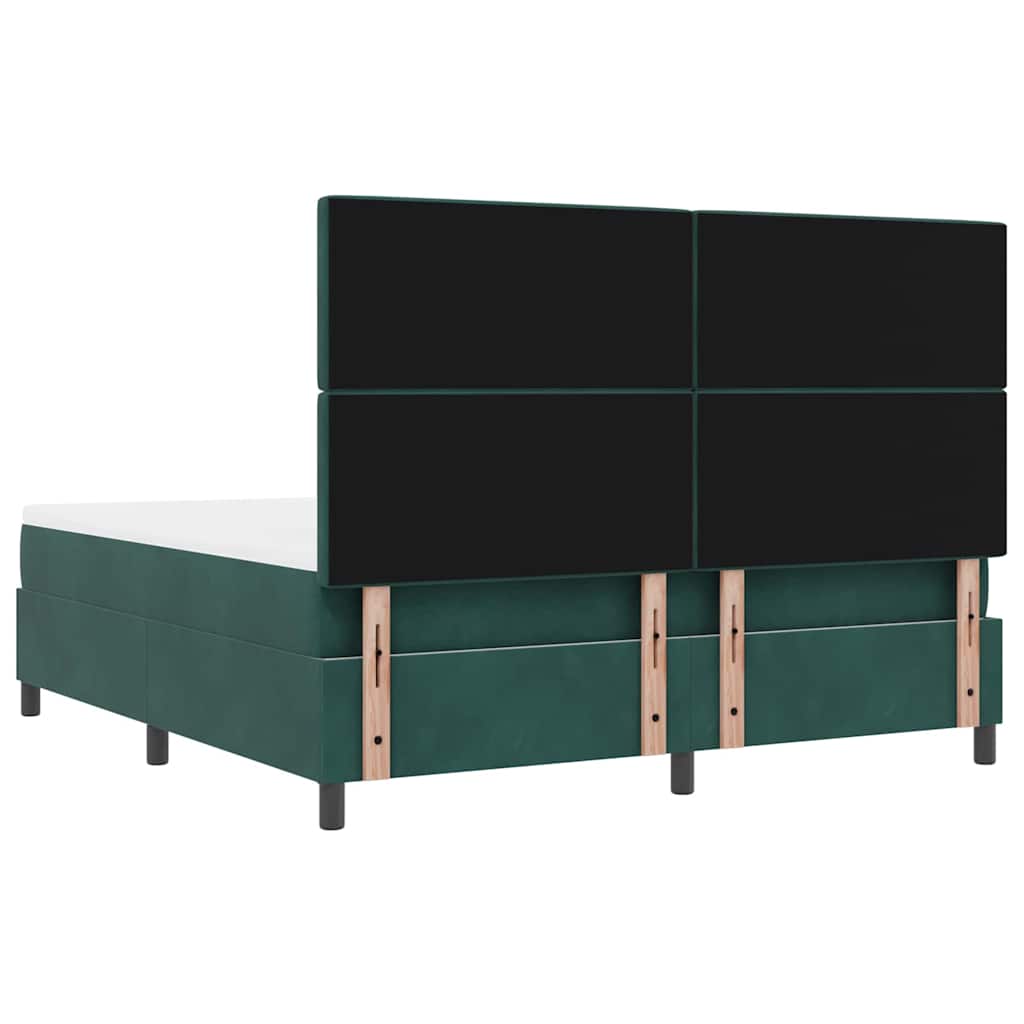 Κρεβάτι με ελατήρια Σκούρο πράσινο 200 x 180 cm Βελούδο - Pakobazaar