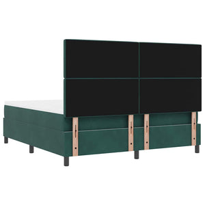 Κρεβάτι με ελατήρια Σκούρο πράσινο 200 x 180 cm Βελούδο - Pakobazaar