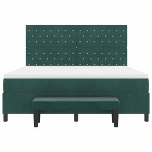 Κρεβάτι με ελατήρια Σκούρο πράσινο 200 x 180 cm Βελούδο - Pakobazaar