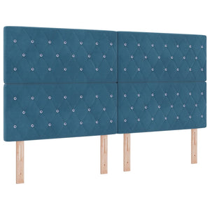 Κρεβάτι με ελατήρια Σκούρο Μπλε 200 x 180 cm Βελούδο - Pakobazaar