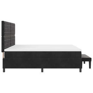 Κρεβάτι με ελατήρια με στρώμα Μαύρο 200 x 200 cm Βελούδο - Pakobazaar