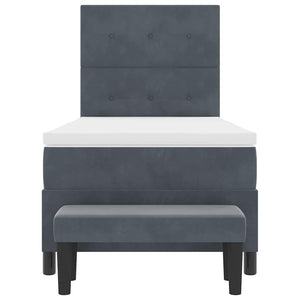 Κρεβάτι με ελατήρια Σκούρο γκρι 200 x 100 cm Βελούδο