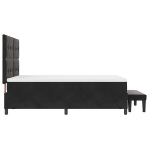 Κρεβάτι με ελατήρια με στρώμα Μαύρο 140 x 200 cm Βελούδο - Pakobazaar