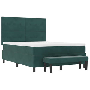 Κρεβάτι με ελατήρια Σκούρο πράσινο 200 x 140 cm Βελούδο - Pakobazaar