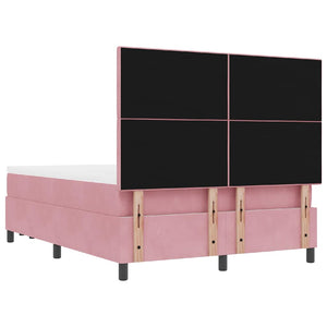 Κρεβάτι με ελατήρια με μαξιλάρι Ροζ 200 x 140 cm Βελούδο - Pakobazaar