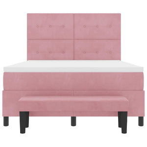Κρεβάτι με ελατήρια με μαξιλάρι Ροζ 200 x 140 cm Βελούδο - Pakobazaar