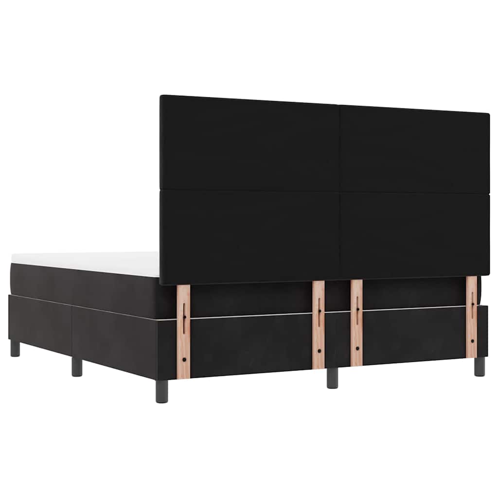 Κρεβάτι με ελατήρια με κεφαλάρι Μαύρο 200 x 180 cm Βελούδο - Pakobazaar