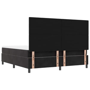 Κρεβάτι με ελατήρια με κεφαλάρι Μαύρο 200 x 180 cm Βελούδο - Pakobazaar