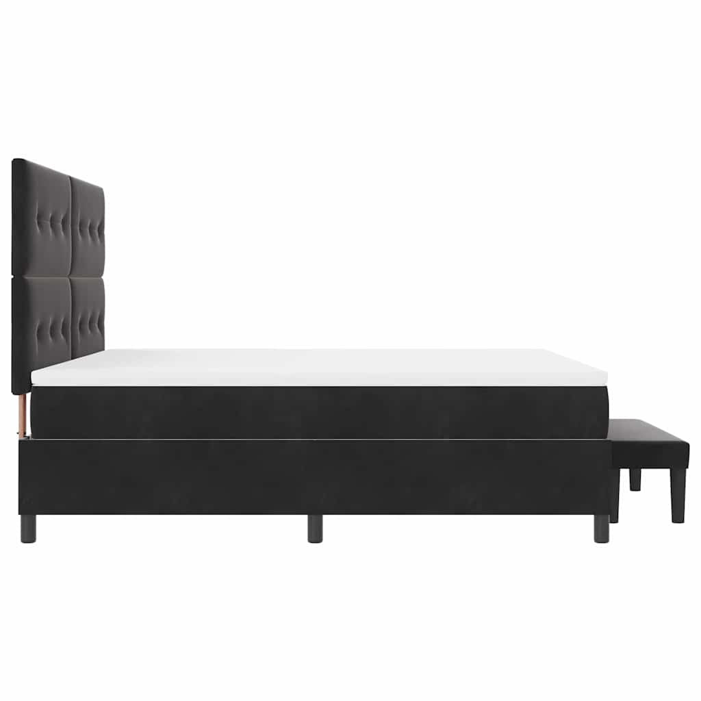 Κρεβάτι με ελατήρια με κεφαλάρι Μαύρο 200 x 180 cm Βελούδο - Pakobazaar