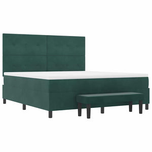 Κρεβάτι με ελατήρια Σκούρο πράσινο 200 x 180 cm Βελούδο - Pakobazaar