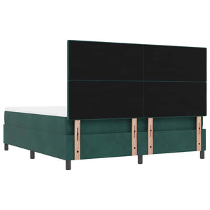 Κρεβάτι με ελατήρια Σκούρο πράσινο 200 x 180 cm Βελούδο - Pakobazaar