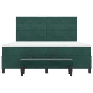 Κρεβάτι με ελατήρια Σκούρο πράσινο 200 x 180 cm Βελούδο - Pakobazaar