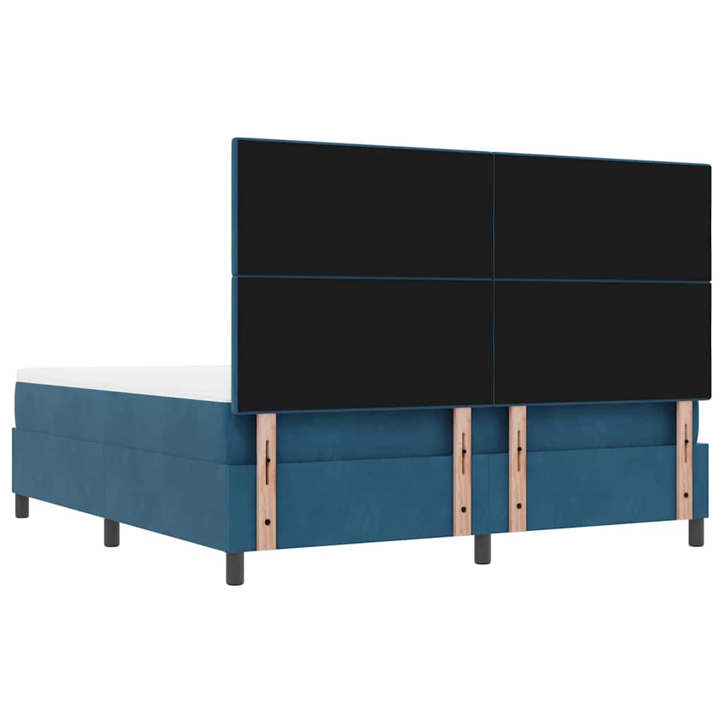 Κρεβάτι με ελατήρια Σκούρο Μπλε 200 x 180 cm Βελούδο - Pakobazaar